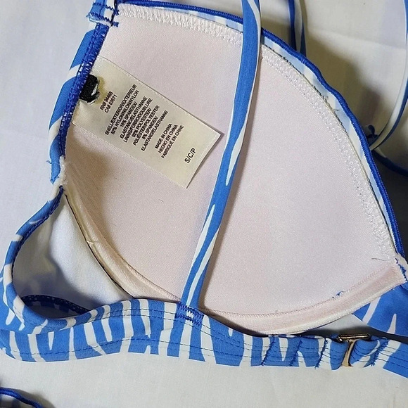 BCBG Paris Blue Ruffle Underwire Bikini Swimsuit Small Medium - Picture 4 of 10